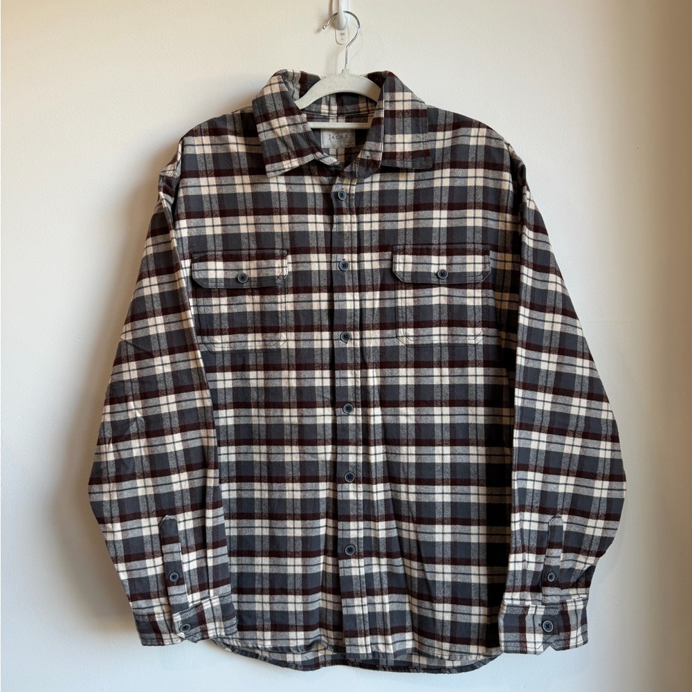 Jachs Plaid Flannel Button Down Long Sleeve Shirt